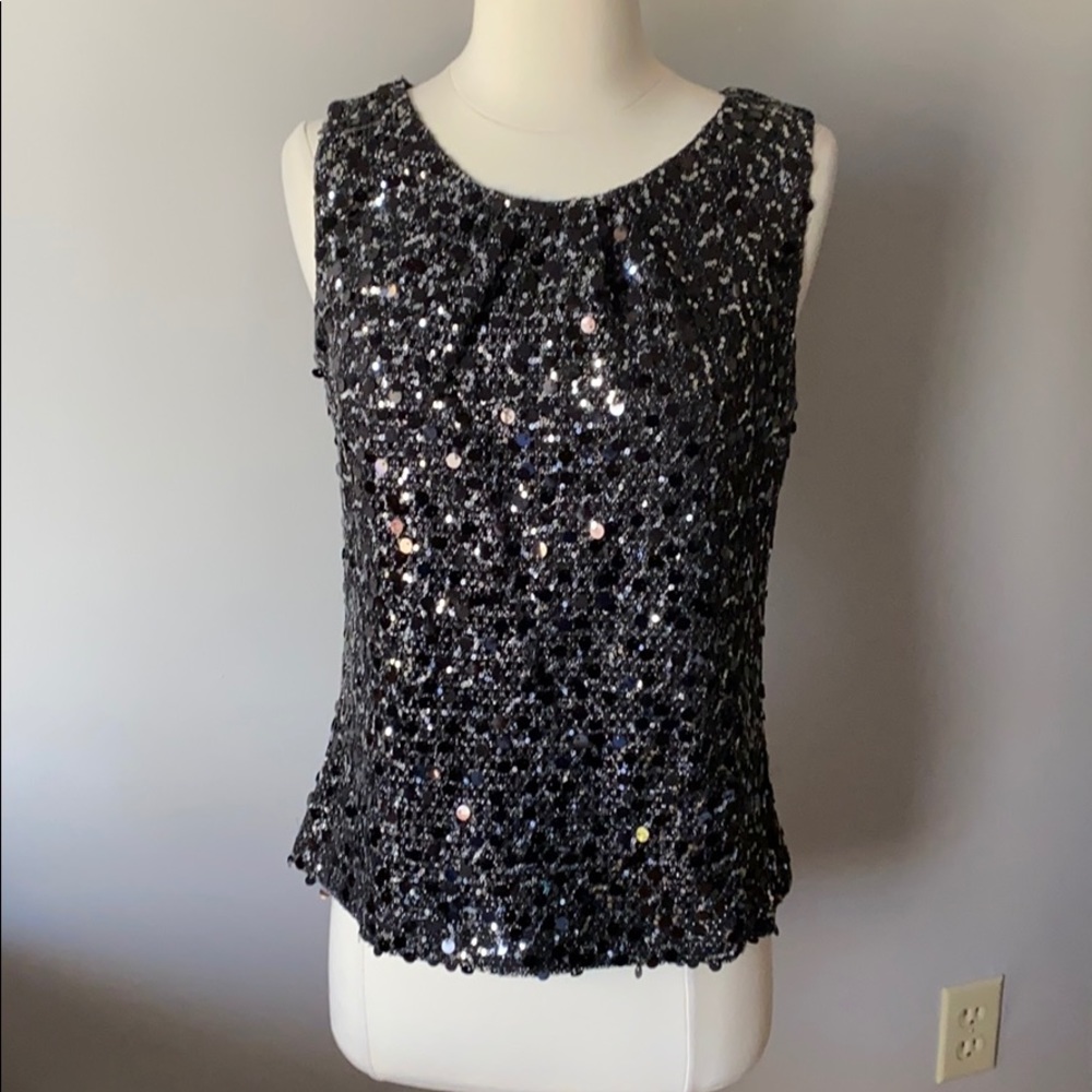 Calvin Klein black sequin top
